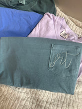 Load image into Gallery viewer, FUNDRAISER For Briar - Script Monogram Comfort Color Pocket Tshirt
