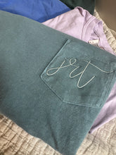 Load image into Gallery viewer, FUNDRAISER For Briar - Script Monogram Comfort Color Pocket Tshirt
